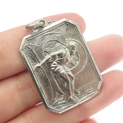 J. RITCHIE 925 Sterling Silver Antique 1931 "200YD Relay" Swimming Medal Pendant