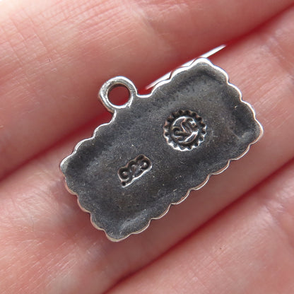 SUNDANCER 925 Sterling Silver Vintage Princess Minimalist Charm Pendant