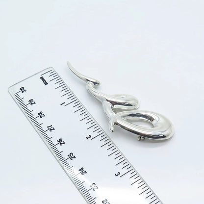 925 Sterling Silver Vintage Lightning Bolt Pin Brooch