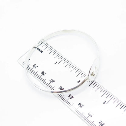 925 Sterling Silver Vintage Swirl Bangle Bracelet 7''