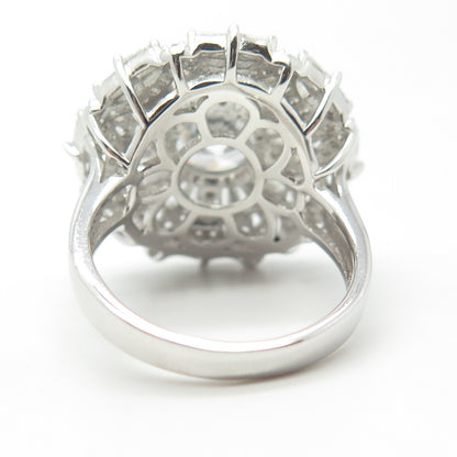 925 Sterling Silver Pave C Z Ring Size 7