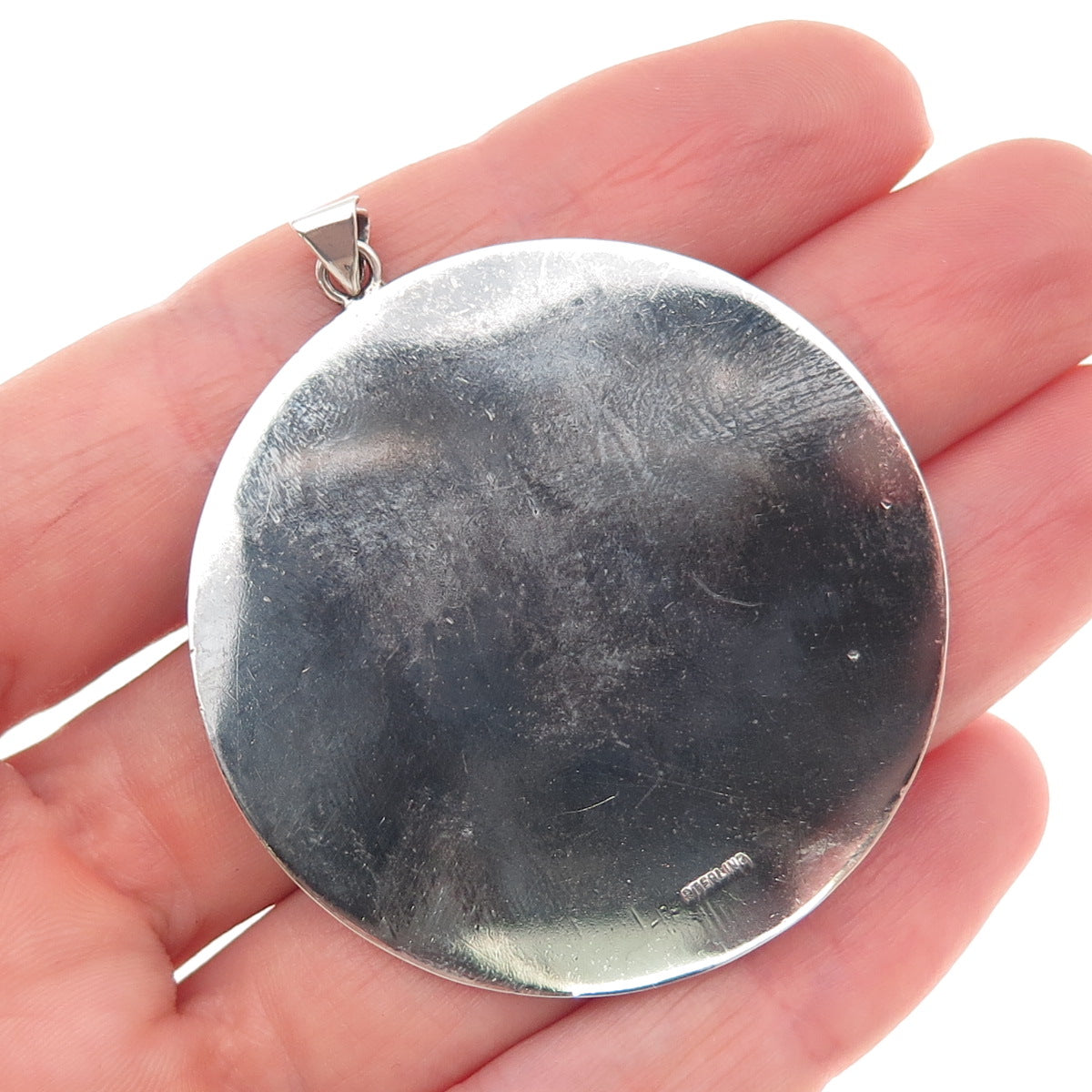 925 Sterling Silver Antique Southern Essence Chinese Character Engraved Pendant