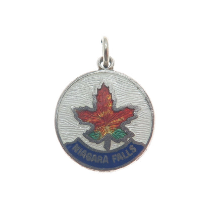BREADNER CO. 925 Sterling Silver Vintage Enamel Niagara Falls Minimalist Pendant