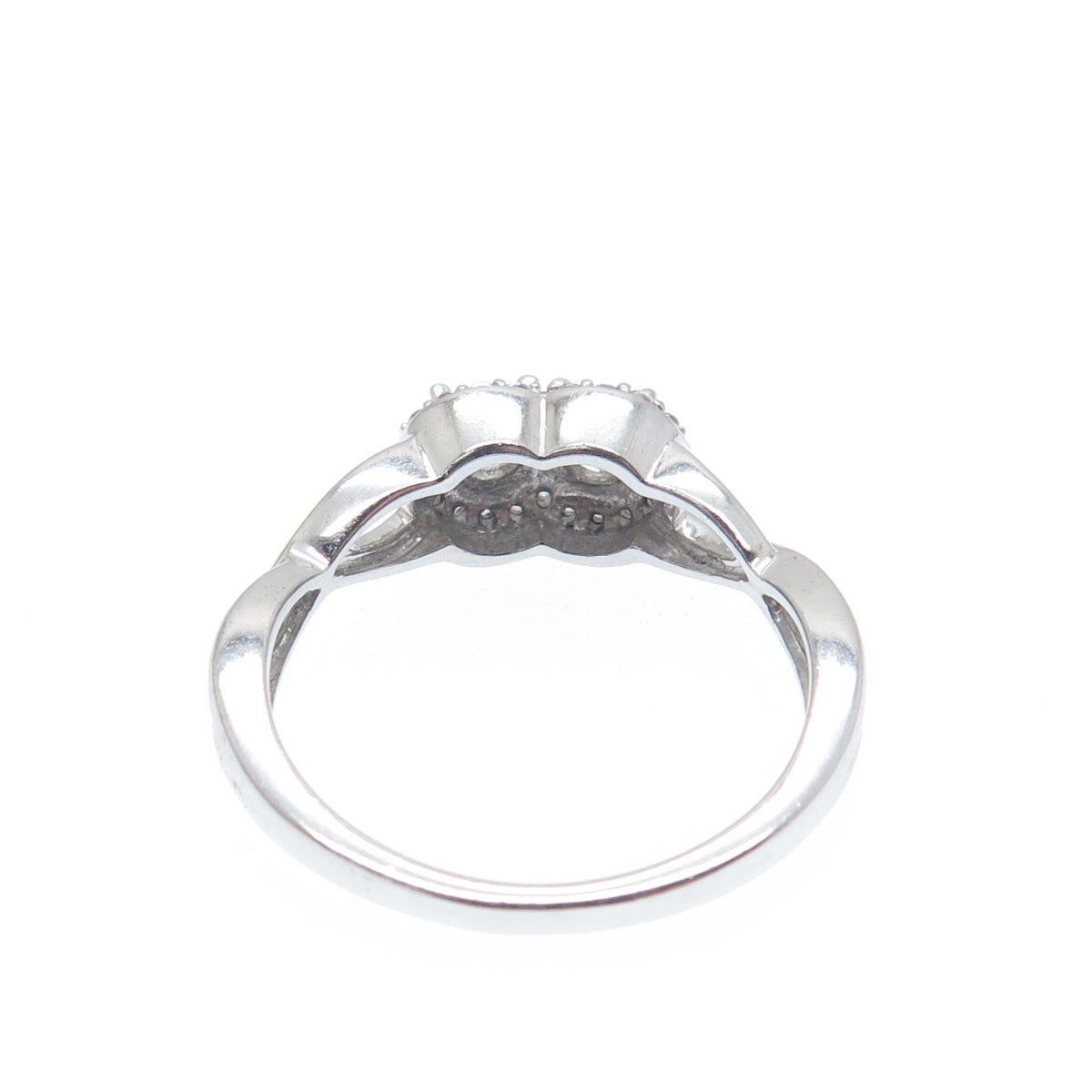 925 Sterling Silver Round-Cut C Z Infinity Twisted Promise Ring Size 7