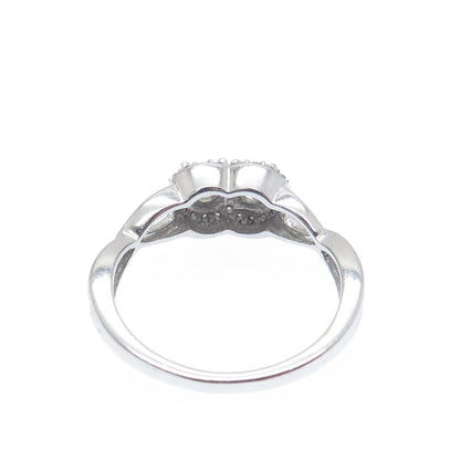 925 Sterling Silver Round-Cut C Z Infinity Twisted Promise Ring Size 7