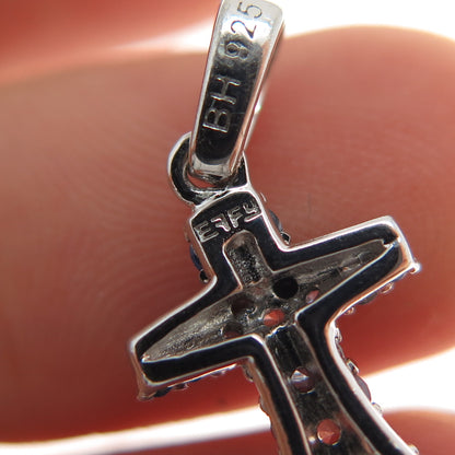 EFFY 925 Sterling Silver Real Multi-Color Sapphire Anchor Charm Pendant