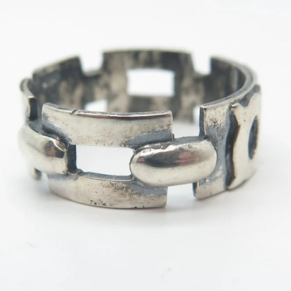 925 Sterling Silver Vintage Chain Band Ring Size 11.25