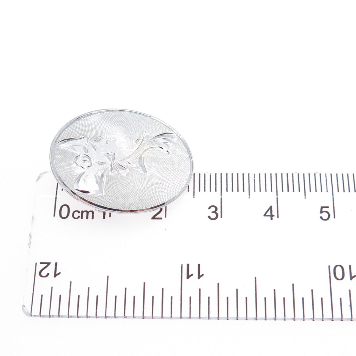 LAMODE 925 Sterling Silver Vintage Engraved Lady Portrait Oval Pin Brooch