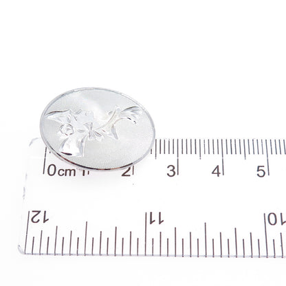 LAMODE 925 Sterling Silver Vintage Engraved Lady Portrait Oval Pin Brooch