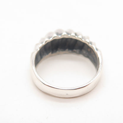 925 Sterling Silver Vintage Ribbed Ring Size 6