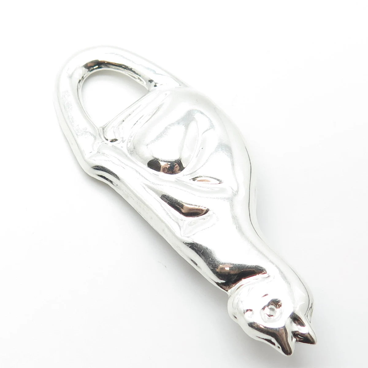 925 Sterling Silver Vintage Mexico Cat Pin Brooch / Pendant
