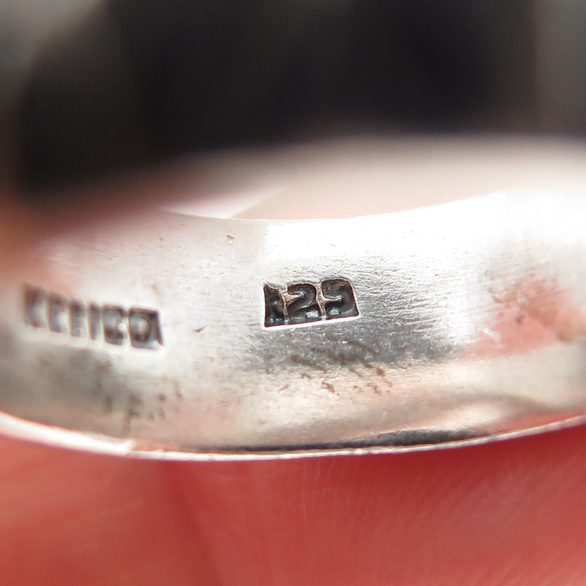 925 Sterling Silver Vintage Mexico XXII Oxidized Band Ring Size 7.25