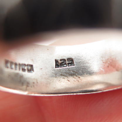 925 Sterling Silver Vintage Mexico XXII Oxidized Band Ring Size 7.25