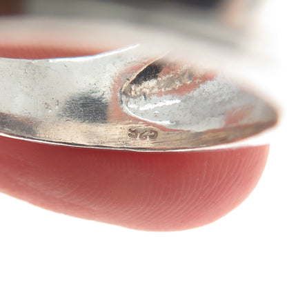 925 Sterling Silver Vintage Modernist Hammered Ring Size 8.5