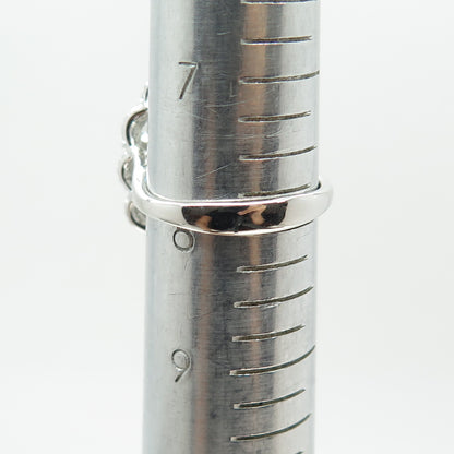 925 Sterling Silver Oval & Round-Cut C Z Ring Size 8