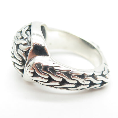925 Sterling Silver Vintage Tiga Chain Link Ring Size 6.25