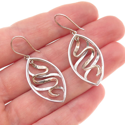 925 Sterling Silver Real Round-Cut Diamond Petal Dangle Earrings