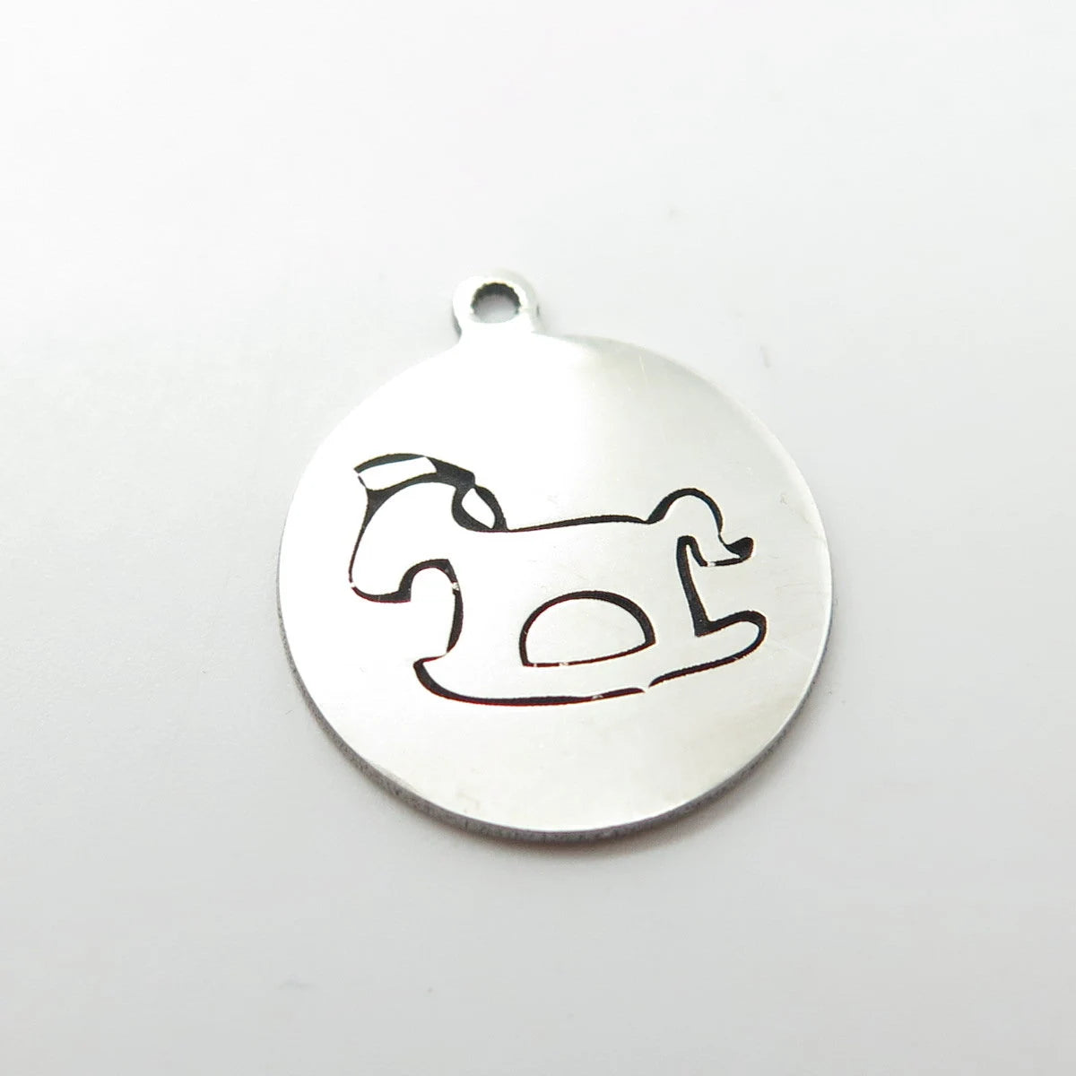 925 Sterling Silver USA Two In Town Rocking Horse Charm Pendant