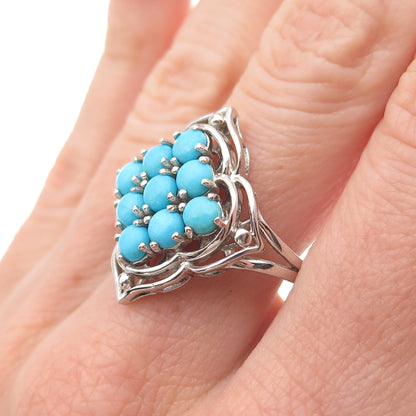 Chuck Clemency 925 Sterling Silver Real Sleeping Beauty Turquoise Ring Size 8.25