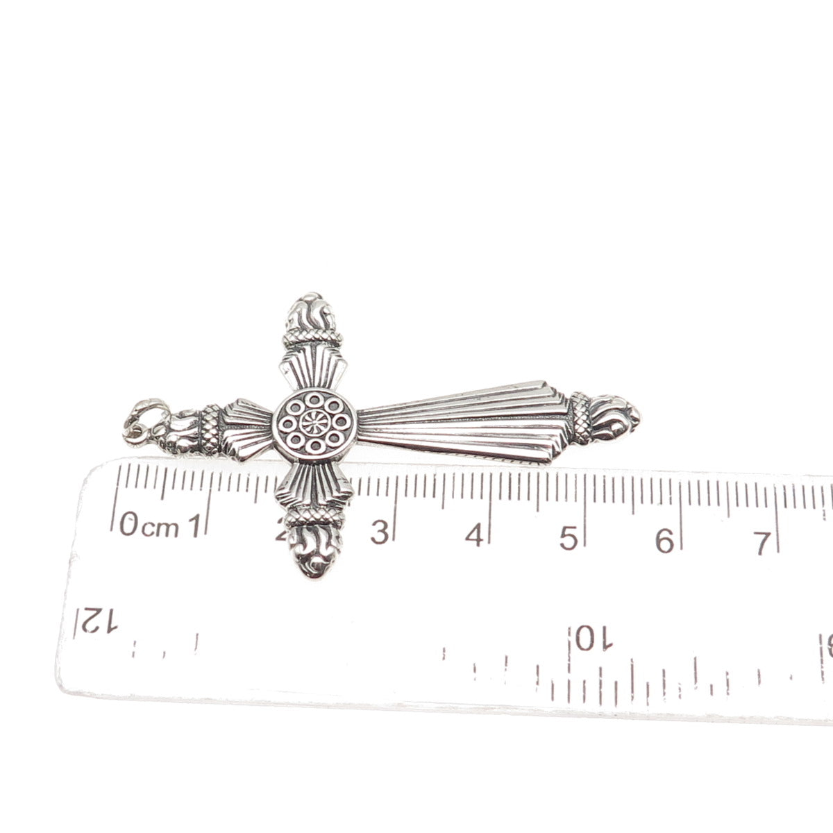 ORB Otto Robert Bade 925 Sterling Silver Antique Art Deco Cross Oxidized Pendant