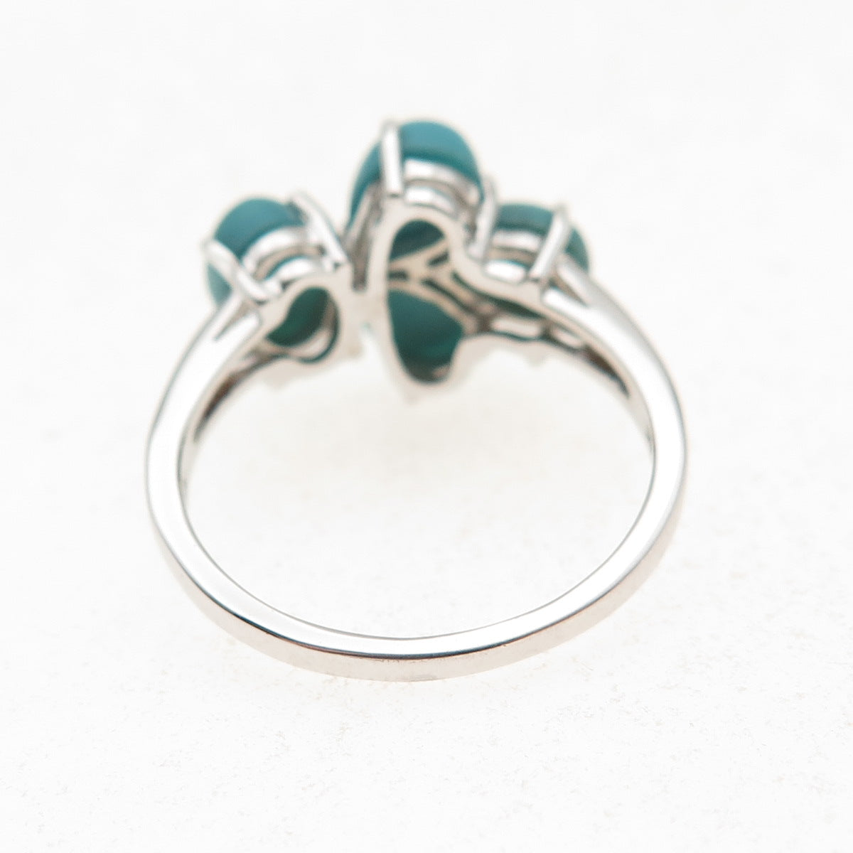925 Sterling Silver Real Kingman Turquoise Cluster Ring Size 8
