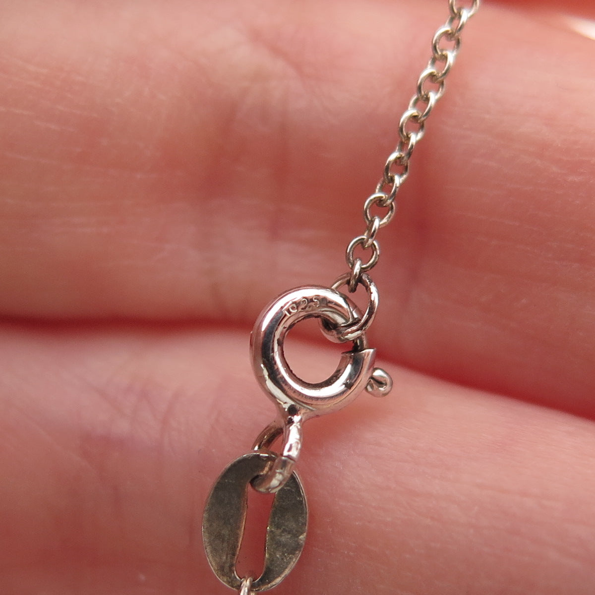 925 Sterling Silver Real Round-Cut Diamond & Pearl Cable Chain Necklace 18"