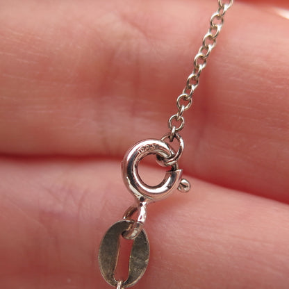 925 Sterling Silver Real Round-Cut Diamond & Pearl Cable Chain Necklace 18"