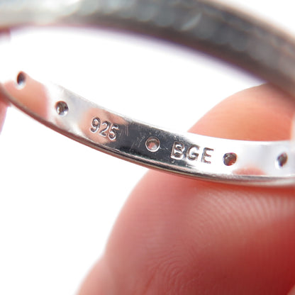 BGE BRADFORD Sterling Silver Real Diamond Interlocked Eternity Ring Size 6.75