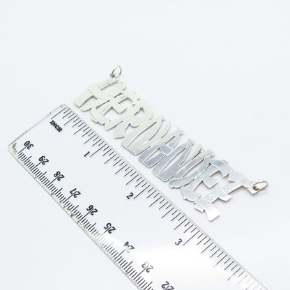 925 Sterling Silver Vintage "Hernandez" Personalized Necklace Central Part