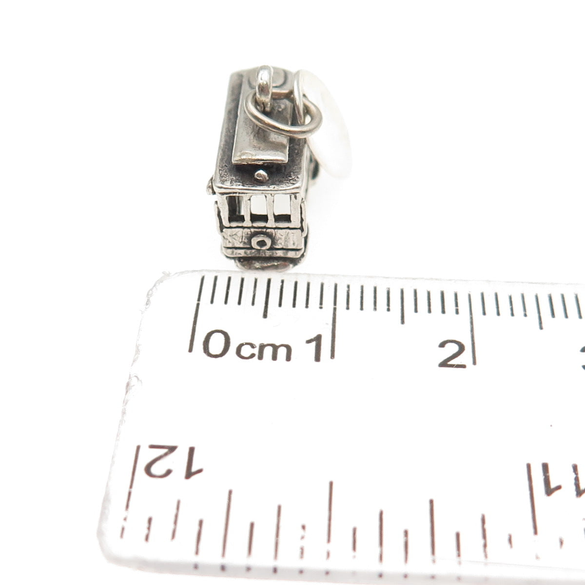 MAISELS INDIAN 925 Sterling Silver Vintage SF Cable Car 3D Mini Charm Pendant