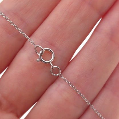 925 Sterling Silver Round-Cut Purple C Z Cable Chain Necklace 18"