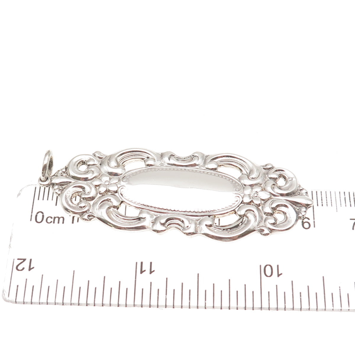 925 Sterling Silver Vintage Fleur de Lis Floral Charm Pendant