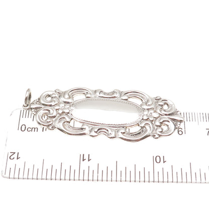 925 Sterling Silver Vintage Fleur de Lis Floral Charm Pendant