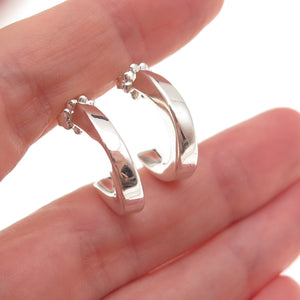 Tiffany & Co. 925 Sterling Silver Vintage Twisted Hoop Earrings