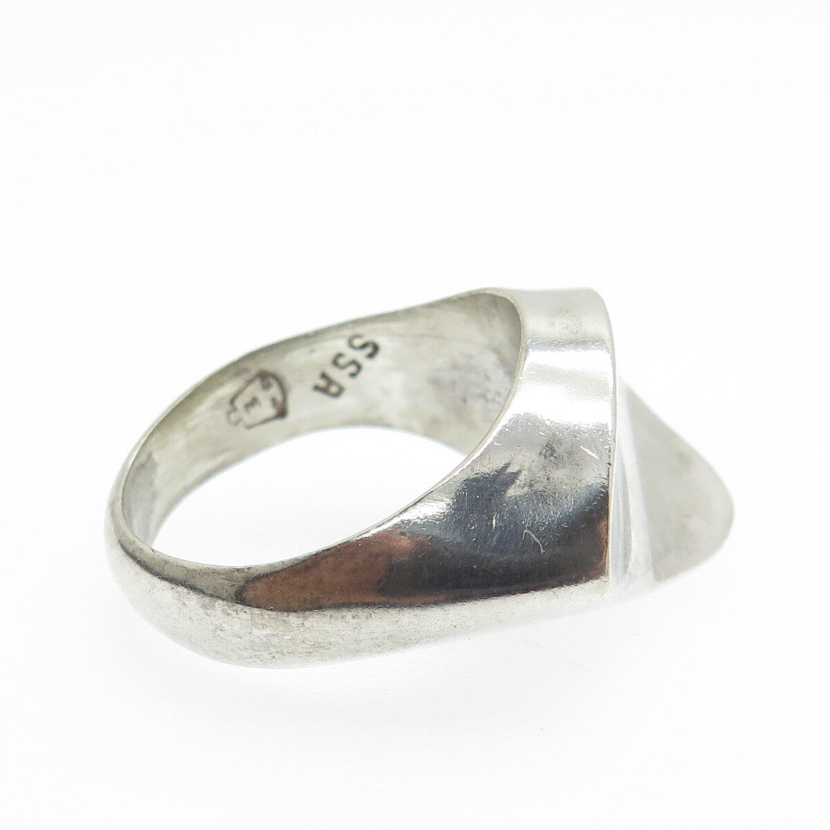 925 Sterling Silver Vintage Mexico Modernist Petal Ring Size 8
