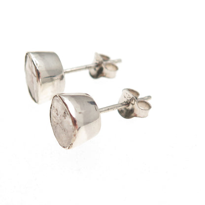 D'Joy 925 Sterling Silver Real Rose-Cut Diamond Stud Earrings