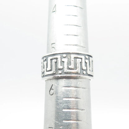 925 Sterling Silver Vintage Mexico Maze Band Ring Size 5.75