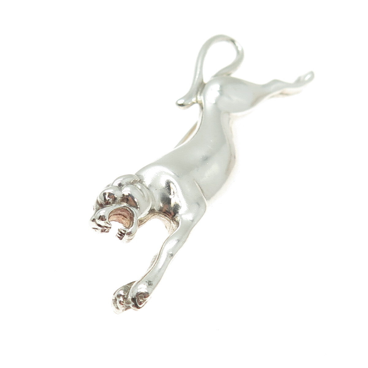 925 Sterling Silver Vintage Mexico Jaguar Pin Brooch