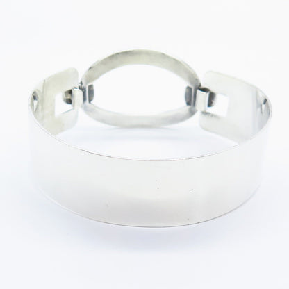 925 Sterling Silver Vintage Wide Bangle Bracelet 6.5"