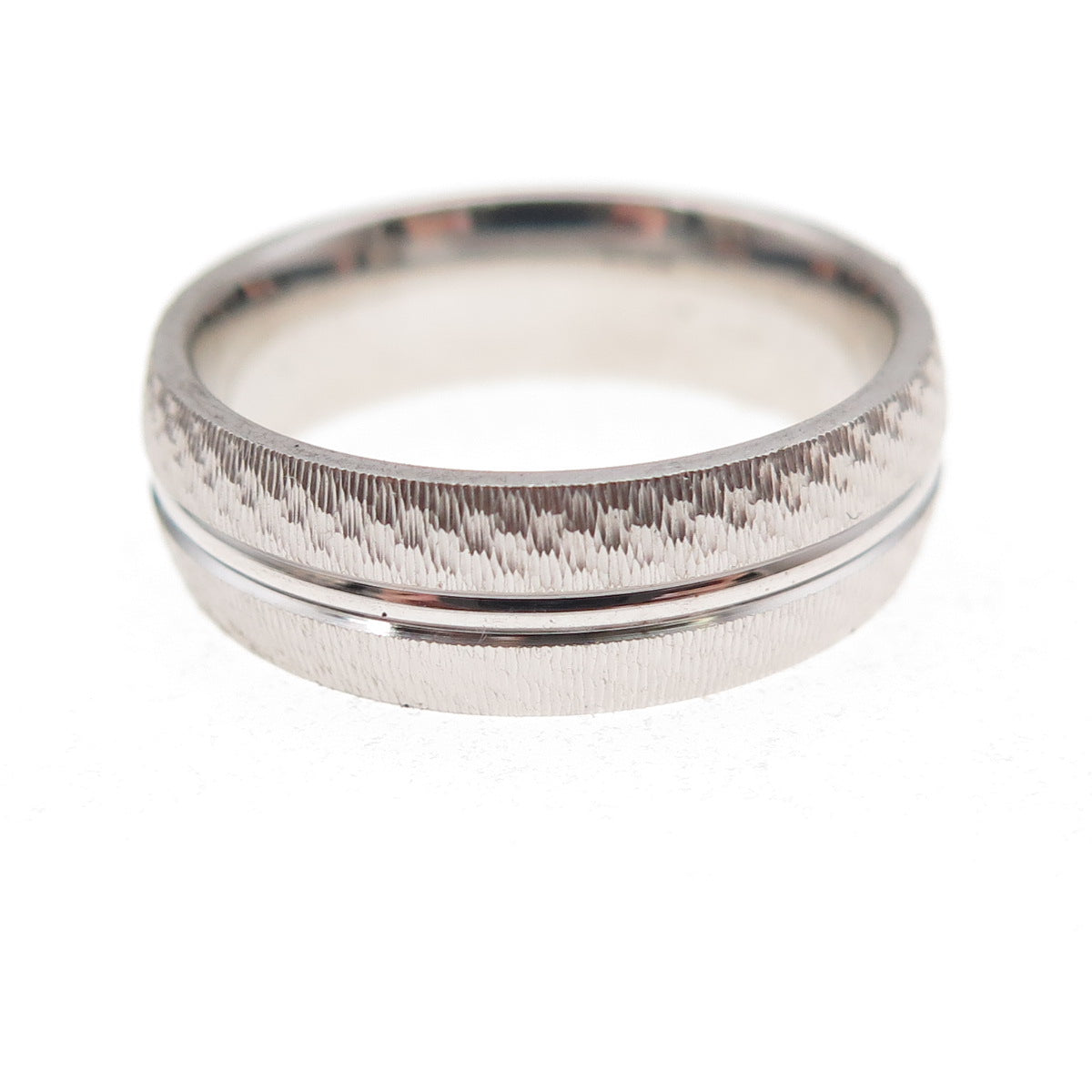 925 Sterling Silver Textured Band Ring Size 6.25