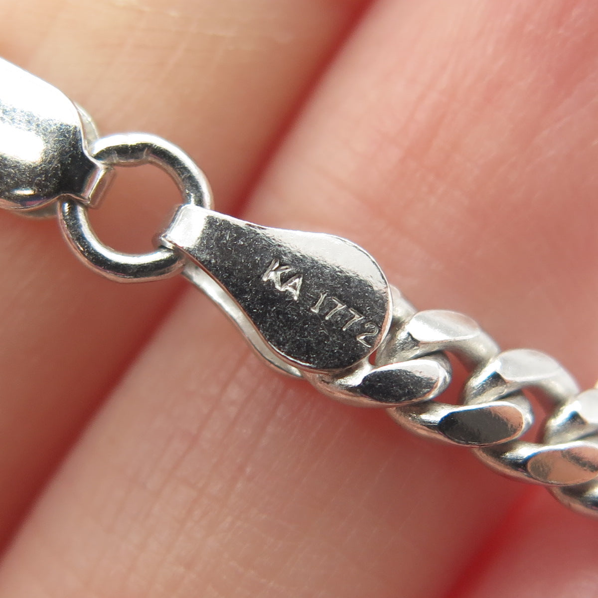 KARIZIA SPA KA 1772 925 Sterling Silver Italy Cuban Chain Necklace