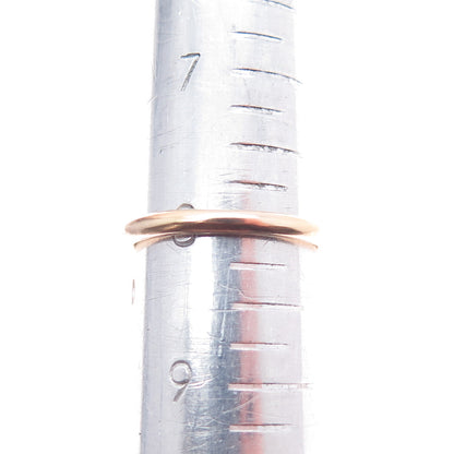 SAI 925 Sterling Silver Rose Gold Plated Vintage Real Black Spinel Ring Size 8