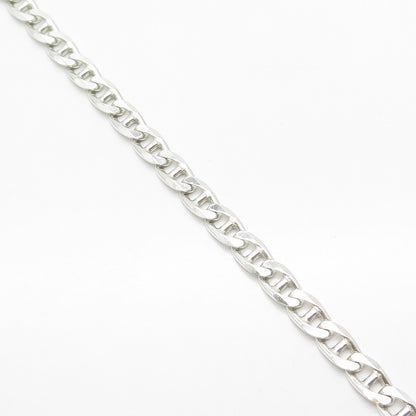 925 Sterling Silver Italy Anchor Mariner Link Bracelet 8"