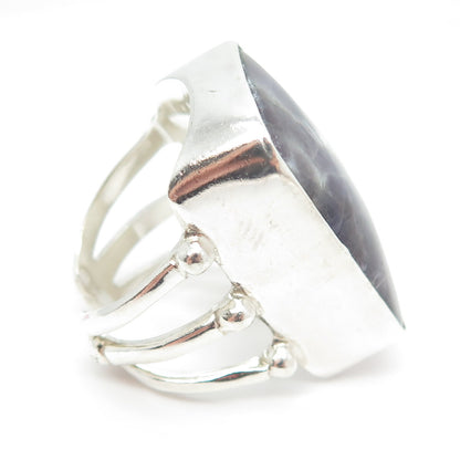 SAJEN 925 Sterling Silver Vintage Real Kammererite Adjustable Ring Size 9
