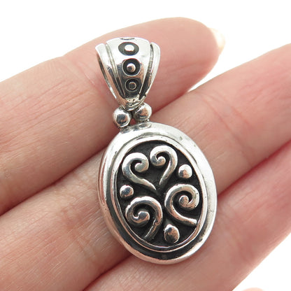 925 Sterling Silver Vintage Swirl Oxidized Pendant