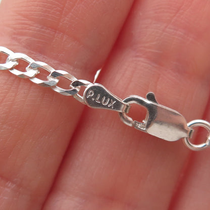 P. Lux 925 Sterling Silver Italy Curb Chain Necklace 20"