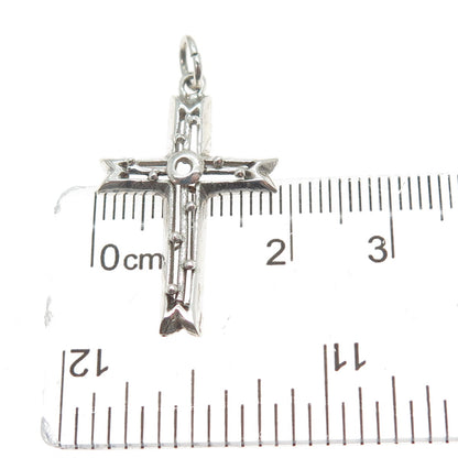 925 Sterling Silver Vintage Cross Religious Charm Pendant