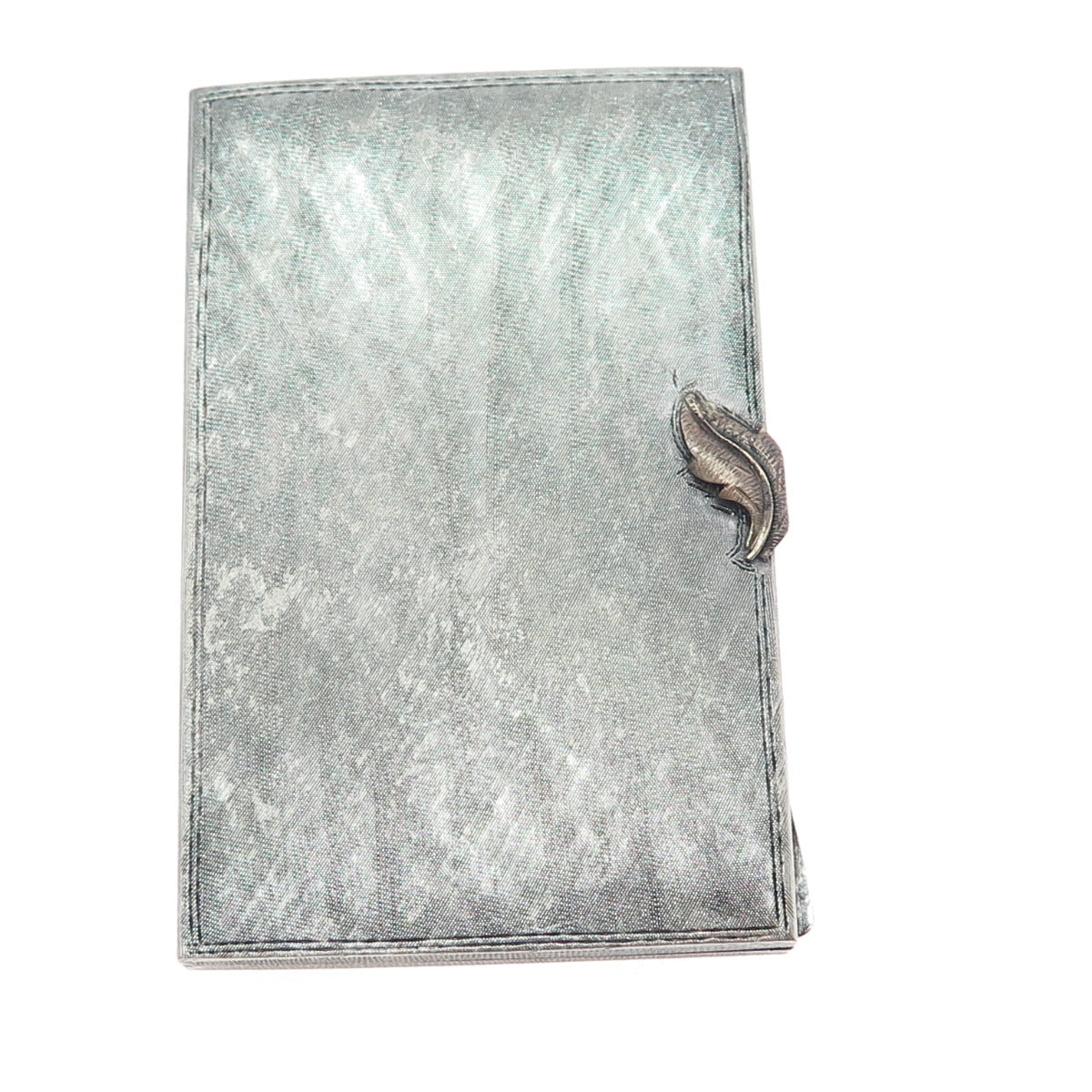 800 Silver Antique Art Deco Italy Floral Leaf Oxidized Cigarette / Card Case