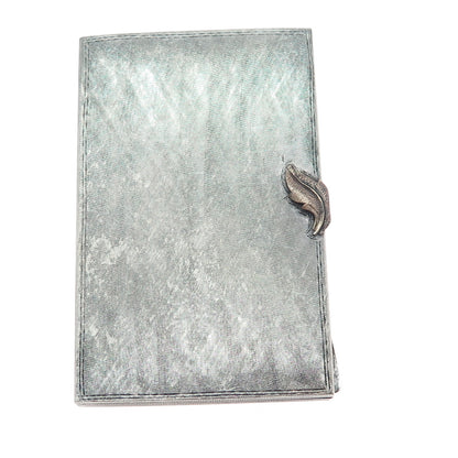 800 Silver Antique Art Deco Italy Floral Leaf Oxidized Cigarette / Card Case