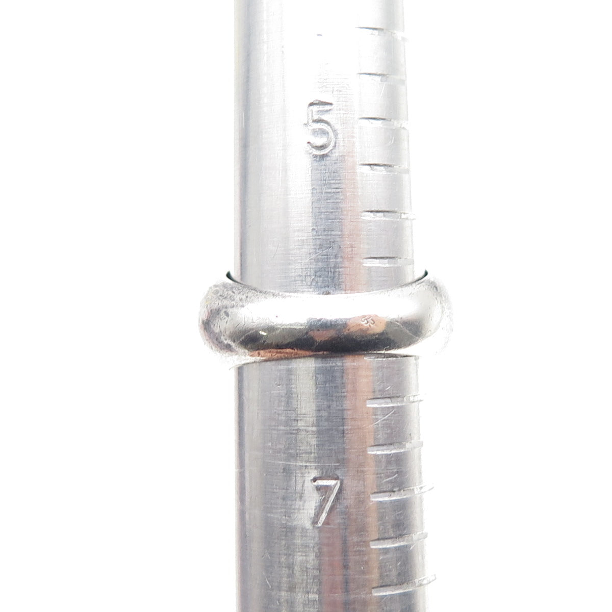 925 Sterling Silver Vintage Modernist Dome Oxidized Ring Size 6.25